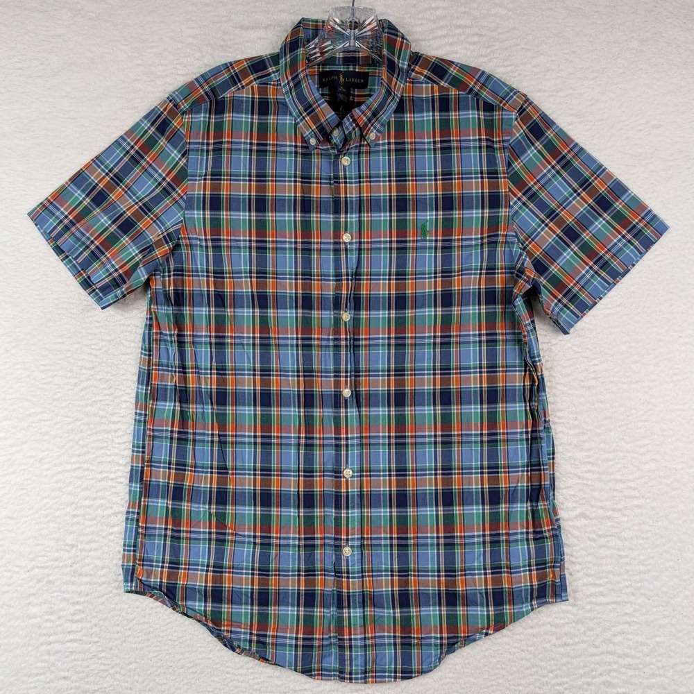 Ralph Lauren XL (18-20) Plaid Short Sleeve Button-Down Shirt Kids Boys